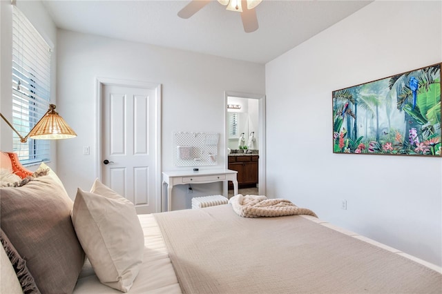 13008 Eagles Entry Dr, Odessa, FL 33556 - bedroom featuring ensuite bathroom and a ceiling fan