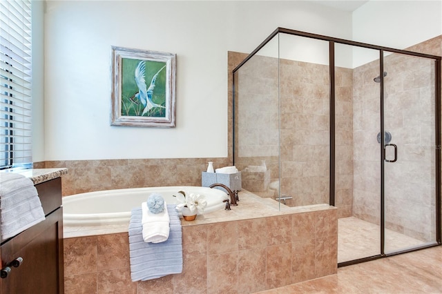 13008 Eagles Entry Dr, Odessa, FL 33556 - bathroom featuring a garden tub and a stall shower