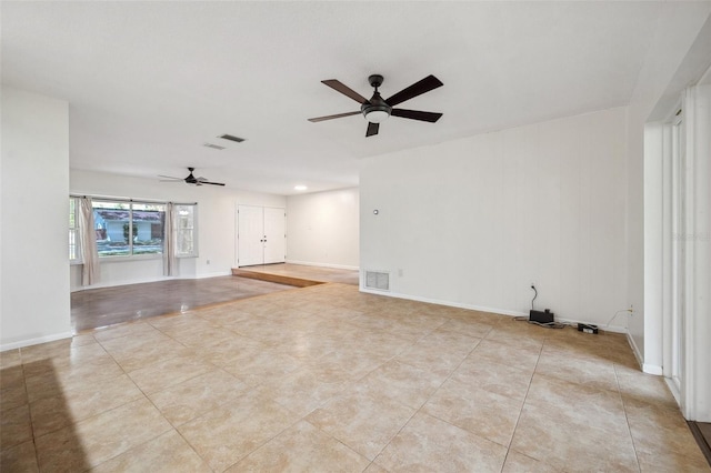 1308 W Perdiz St, Tampa, FL 33612 - unfurnished living room featuring tile patterned floors, visible vents, recessed lighting, and ceiling fan