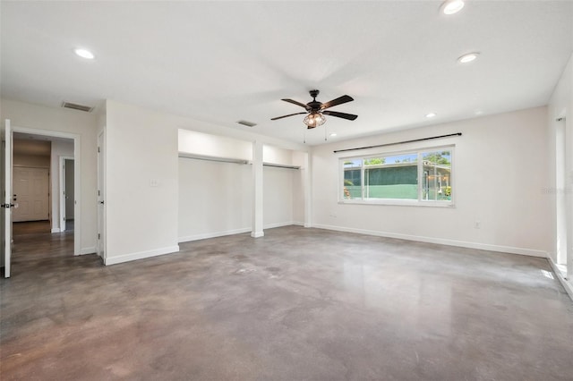 1308 W Perdiz St, Tampa, FL 33612 - unfurnished bedroom with baseboards, visible vents, concrete floors, and recessed lighting