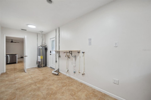 1308 W Perdiz St, Tampa, FL 33612 - washroom with water heater, visible vents, and baseboards