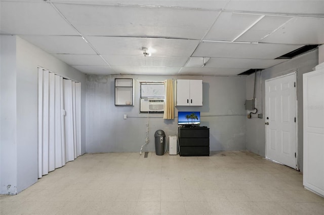 basement with light floors