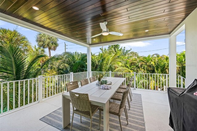 311 Spring Ave, Anna Maria, FL 34216 - view of patio with outdoor dining space and ceiling fan