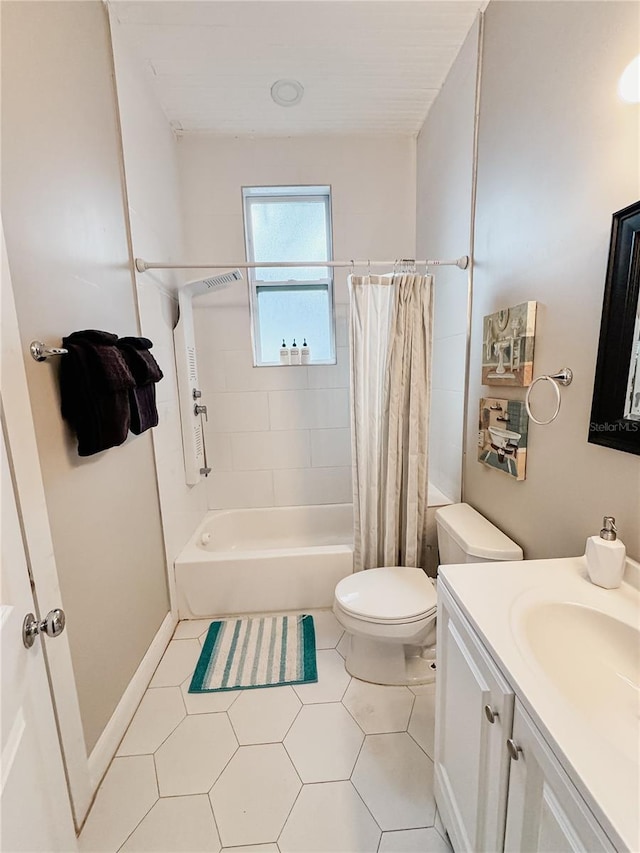 1515 E 31st Ave, Tampa, FL 33610 - bathroom featuring baseboards, toilet, vanity, shower / bath combination with curtain, and tile patterned flooring