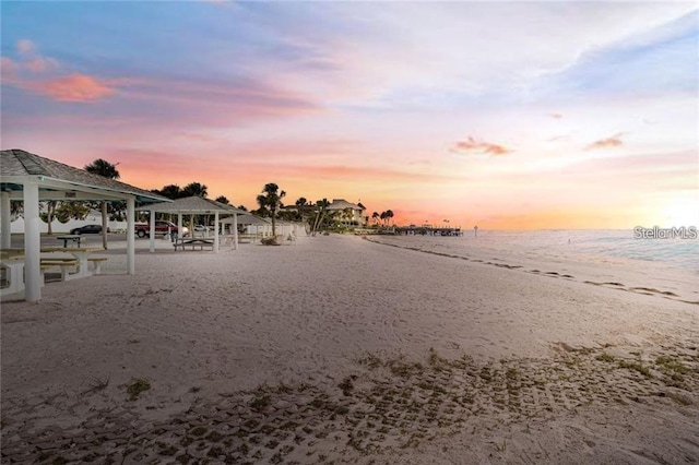 6241 Bayside Dr, New Port Richey, FL 34652 - view of yard featuring a gazebo and view of water and beach