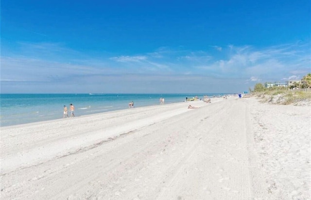 property view of water with a beach view