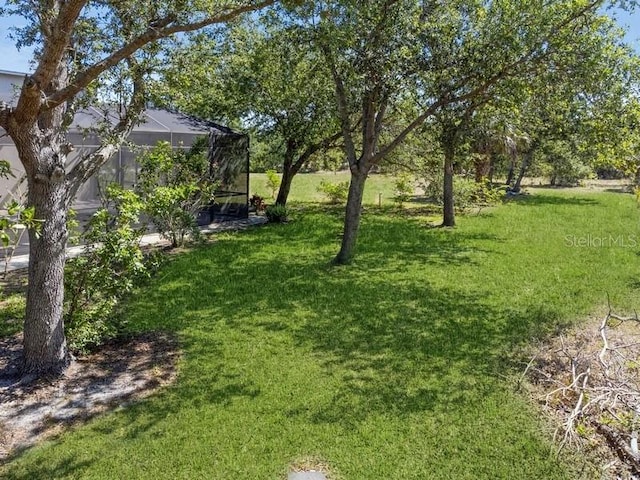 14319 Morristown Ave, Port Charlotte, FL 33981 - view of green lawn featuring glass enclosure