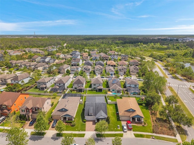 drone / aerial view with a residential view