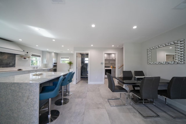 3986 Bennett Ln, Bonita Springs, FL 34134 - dining room with baseboards, visible vents, and recessed lighting