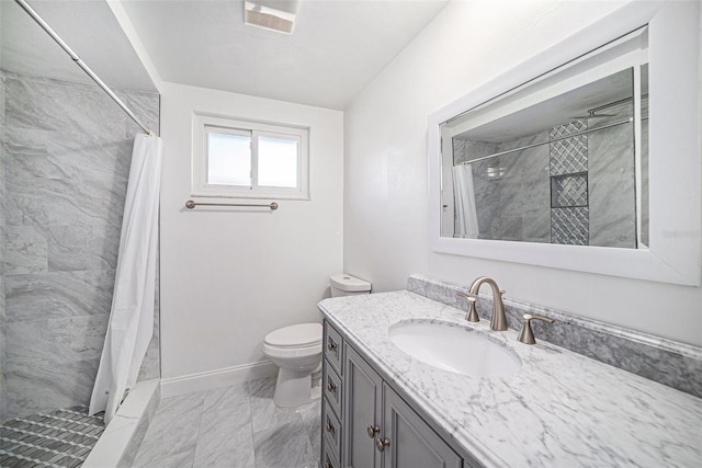 full bathroom featuring visible vents, a tile shower, and vanity