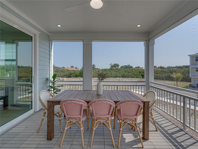4215 Saltwater Pearl Way, Cortez, FL 34215 - sunroom featuring ceiling fan
