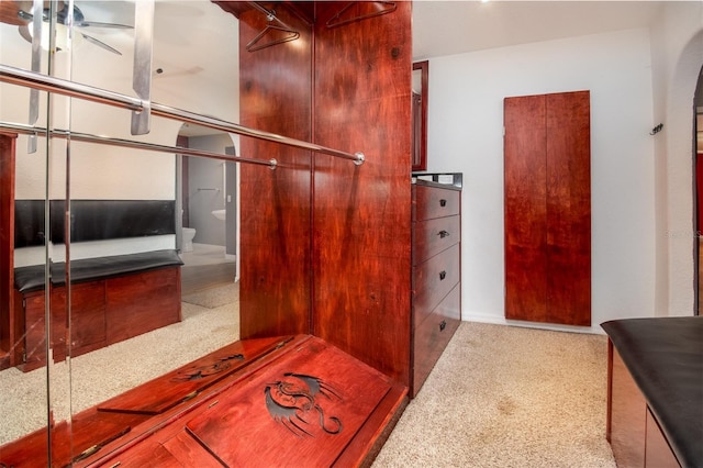 walk in closet featuring carpet