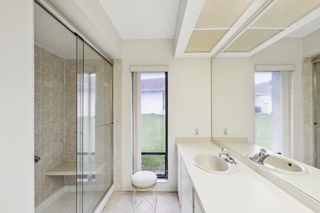 456 Lakeview Dr Unit 5, Palm Harbor, FL 34683 - full bathroom featuring plenty of natural light, vanity, and a stall shower