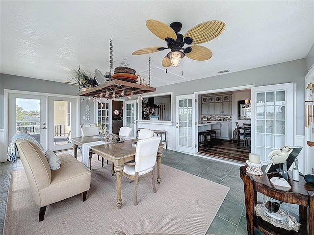 sunroom with french doors