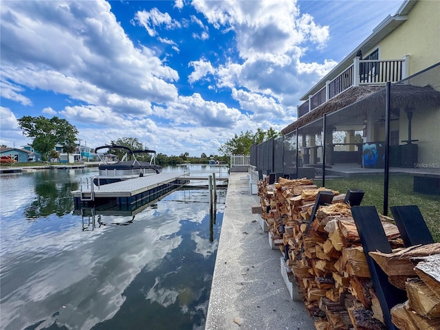 dock featuring a water view