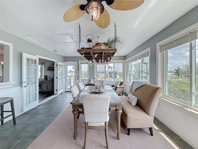sunroom / solarium with french doors