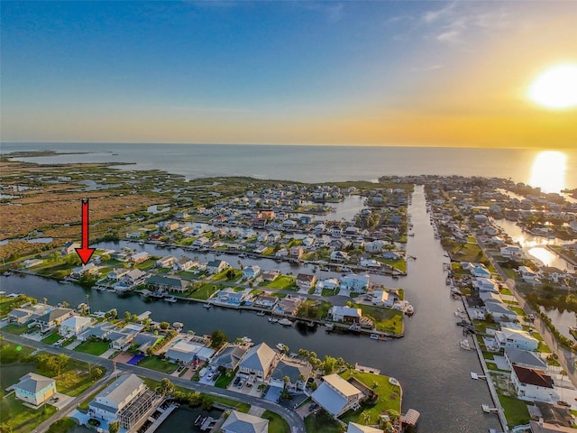 4116 Diaz Ct, Hernando Beach, FL 34607 - aerial view at dusk of a water view and a residential view