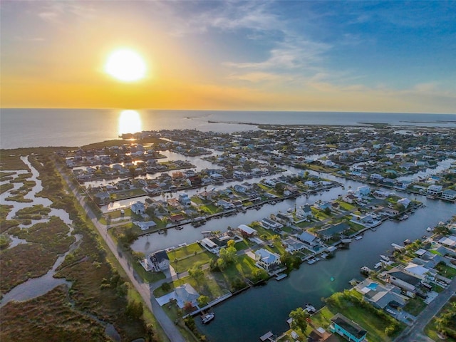 4116 Diaz Ct, Hernando Beach, FL 34607 - aerial view at dusk of a water view and a residential view