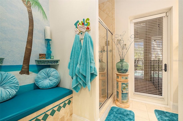 3607 Berger Rd, Lutz, FL 33548 - bathroom with a shower stall and tile patterned floors