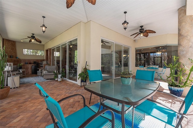 3607 Berger Rd, Lutz, FL 33548 - view of patio / terrace with a ceiling fan and outdoor dining area