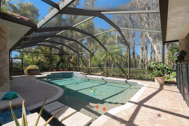 3607 Berger Rd, Lutz, FL 33548 - outdoor pool featuring a patio and a lanai