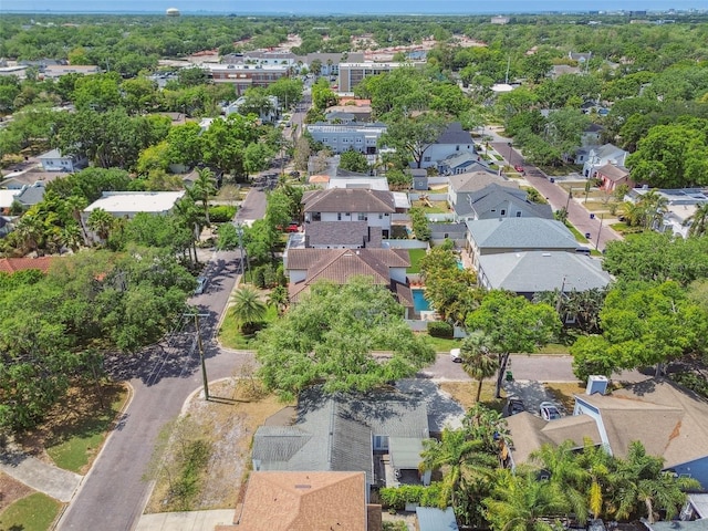 aerial view with a residential view