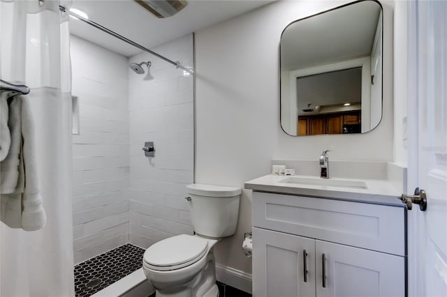 19925 Gulf Blvd Unit 502, Indian Shores, FL 33785 - full bath featuring a stall shower, baseboards, toilet, and vanity