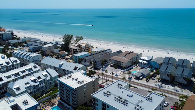 19925 Gulf Blvd Unit 502, Indian Shores, FL 33785 - birds eye view of property featuring a beach view and a water view