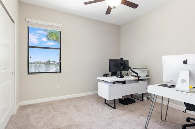 10008 Celtic Ash Dr, Ruskin, FL 33573 - office area featuring carpet and ceiling fan