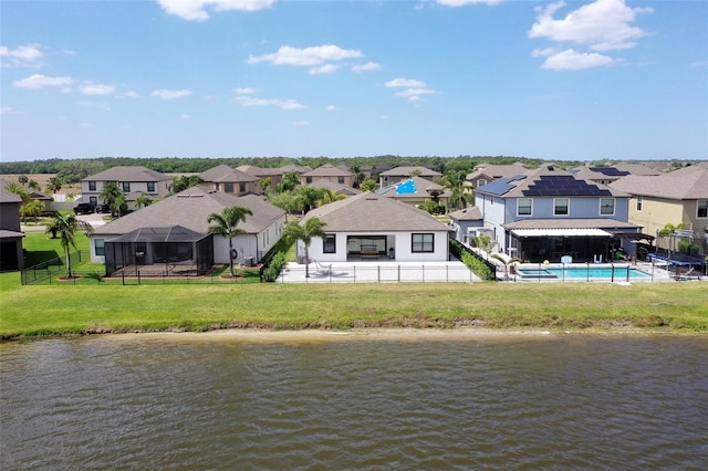 10008 Celtic Ash Dr, Ruskin, FL 33573 - water view featuring nearby suburban area and a fenced backyard