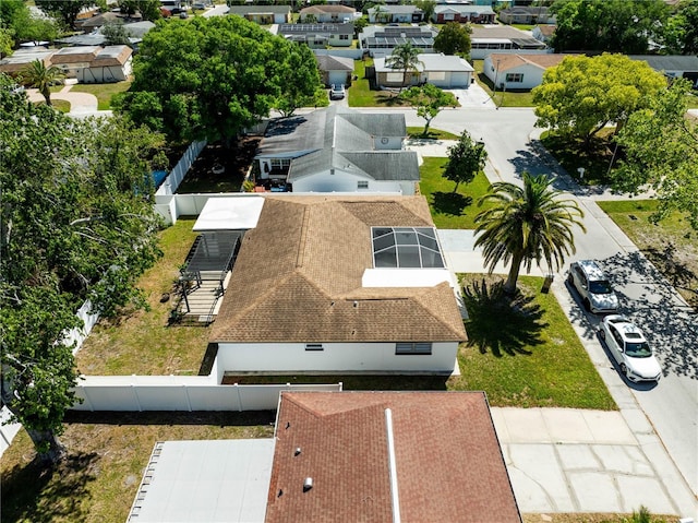 drone / aerial view with a residential view