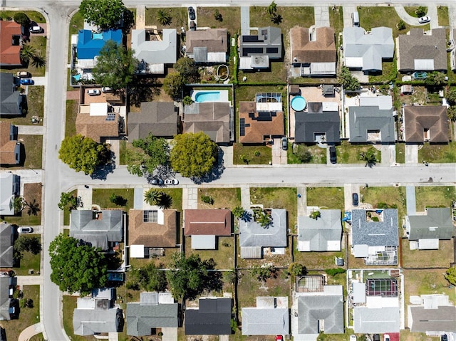 aerial view with a residential view
