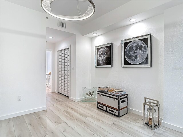 700 S Harbour Island Blvd Unit 143, Tampa, FL 33602 - hallway featuring recessed lighting, baseboards, light wood finished floors, and visible vents