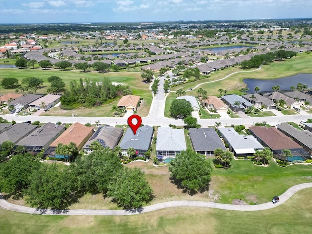 1102 Emerald Dunes Dr, Sun City Center, FL 33573 - birds eye view of property with view of golf course and a residential view