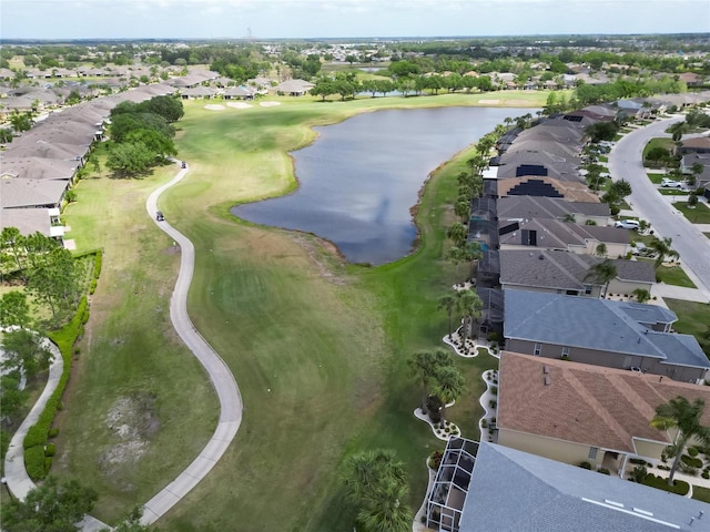 1102 Emerald Dunes Dr, Sun City Center, FL 33573 - drone / aerial view with a water view, a residential view, and golf course view