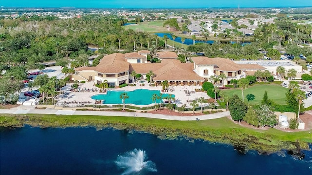 1102 Emerald Dunes Dr, Sun City Center, FL 33573 - bird's eye view featuring a water view and a residential view