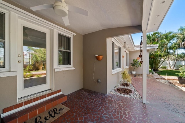 view of patio with a ceiling fan