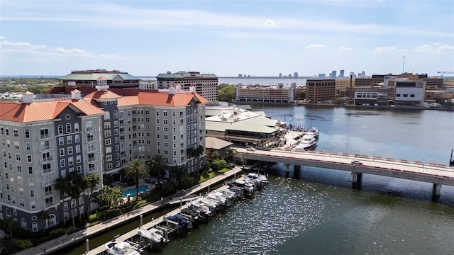 700 S Harbour Island Blvd Unit 813, Tampa, FL 33602 - birds eye view of property with a water view and a city view