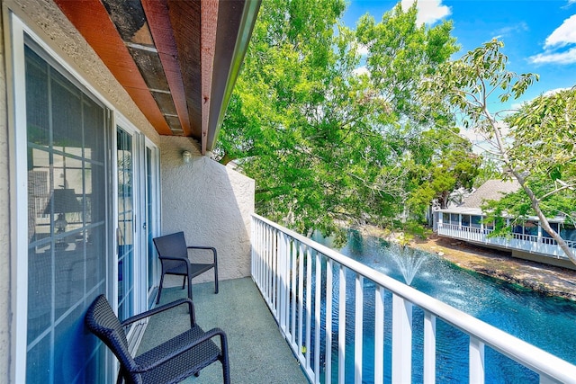 balcony with a water view