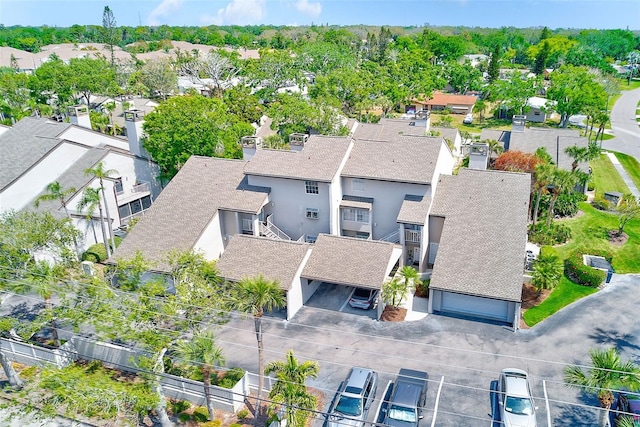 aerial view with a residential view