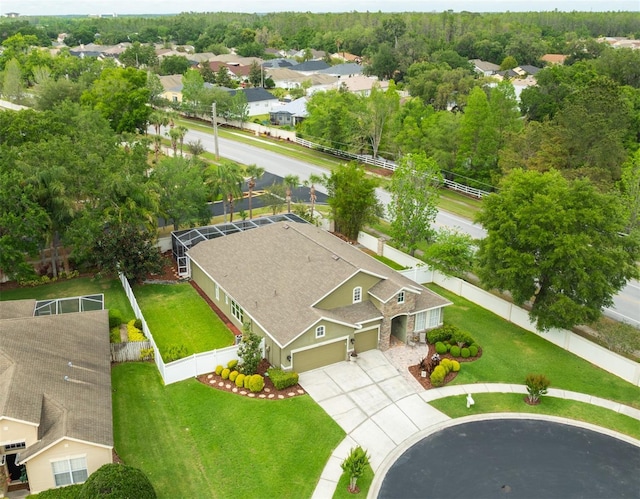 aerial view featuring a residential view