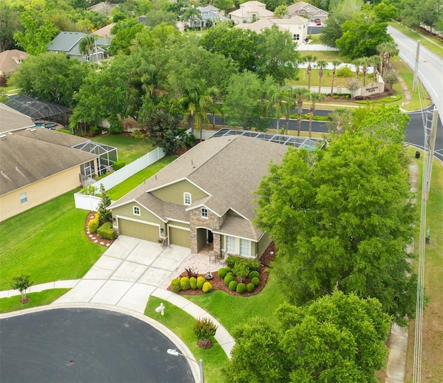 aerial view featuring a residential view