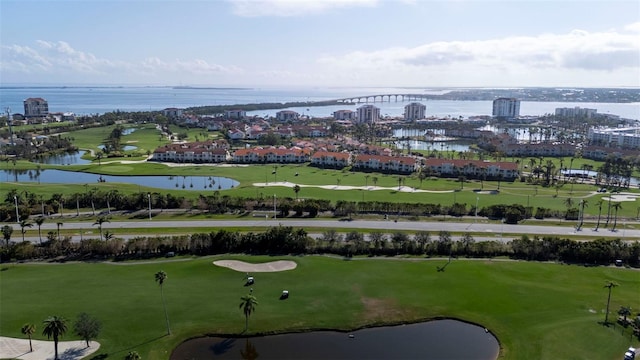 6051 Sun Blvd Unit 111, Saint Petersburg, FL 33715 - drone / aerial view featuring golf course view and a water view
