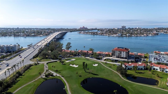 6051 Sun Blvd Unit 111, Saint Petersburg, FL 33715 - drone / aerial view with golf course view and a water view