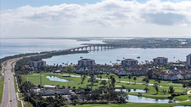 6051 Sun Blvd Unit 111, Saint Petersburg, FL 33715 - aerial view featuring a water view and view of golf course