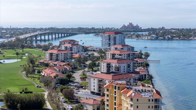 6051 Sun Blvd Unit 111, Saint Petersburg, FL 33715 - aerial view with a city view, golf course view, and a water view