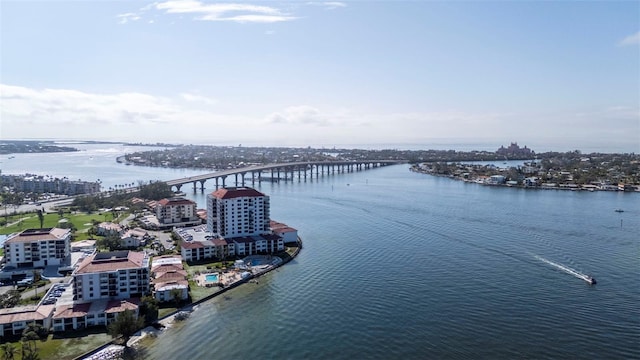 6051 Sun Blvd Unit 111, Saint Petersburg, FL 33715 - drone / aerial view with a water view and a city view