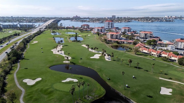 6051 Sun Blvd Unit 111, Saint Petersburg, FL 33715 - aerial view with golf course view, a water view, and a city view