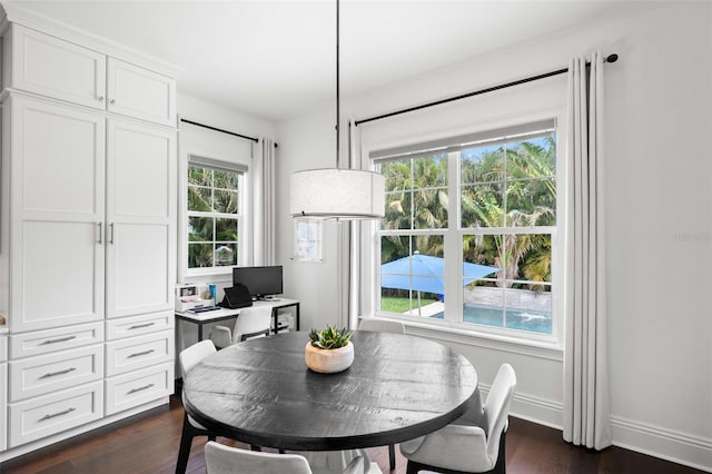 5025 W Homer Ave, Tampa, FL 33629 - dining room featuring dark wood-style flooring and baseboards