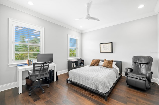 5025 W Homer Ave, Tampa, FL 33629 - bedroom with wood finished floors, baseboards, ornamental molding, and recessed lighting